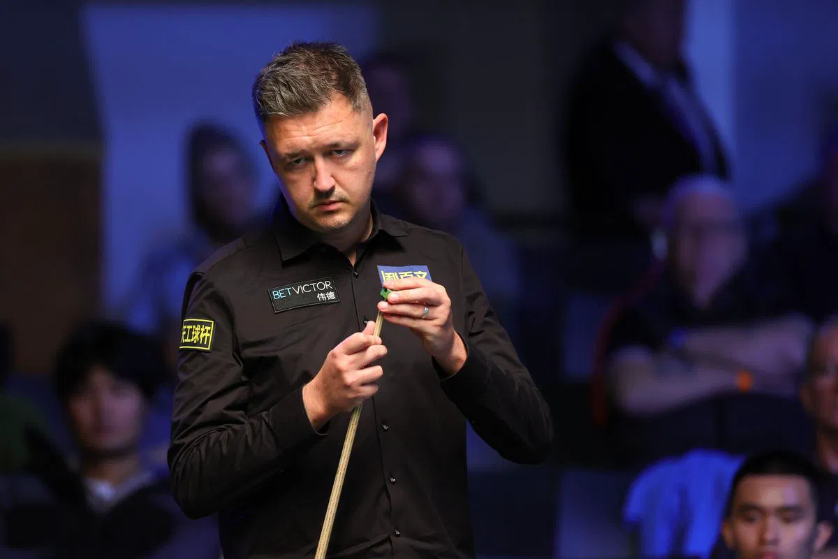 A player studies the table during the Northern Ireland Open